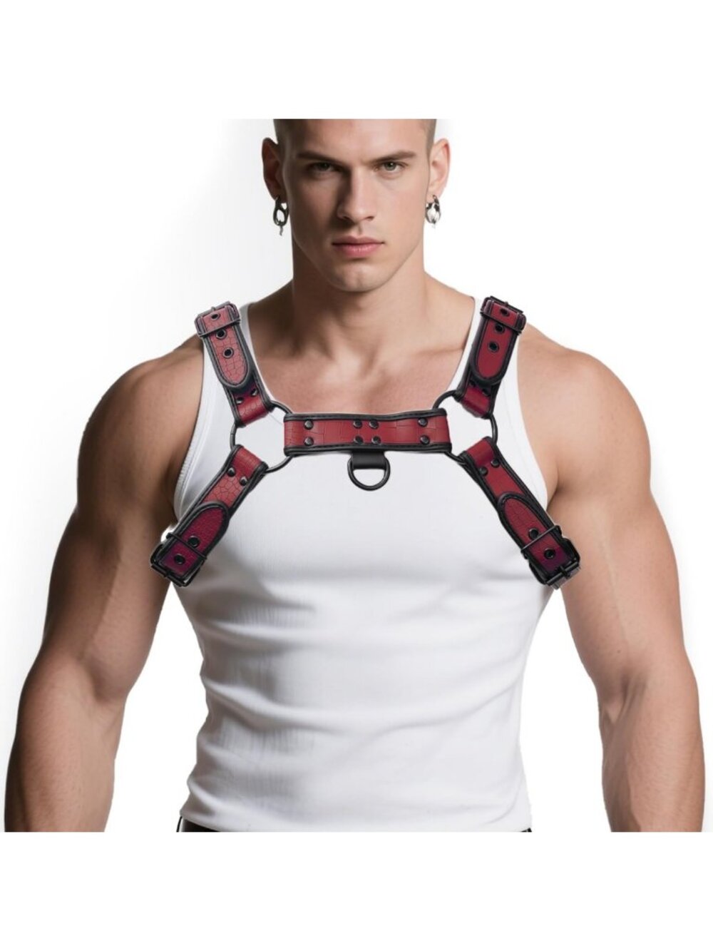Stylish Men's Crocodile Texture PU Leather Body Harness & Suspenders Belt - Picture 2 of 7